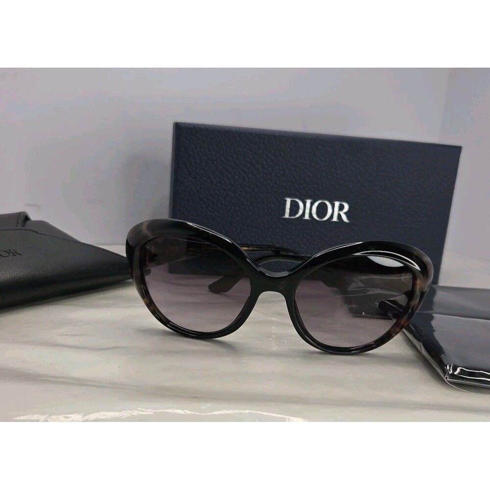 Vintage Y2K DIOR PANTHER 2 Sunglasses Brown Tortoise Frame & Purple Smoke Lens